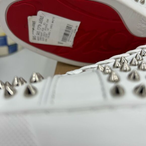 Men's Christian Louboutin, Louis Jr spikes sneakers size 42 made in Italy - Picture 8 of 15